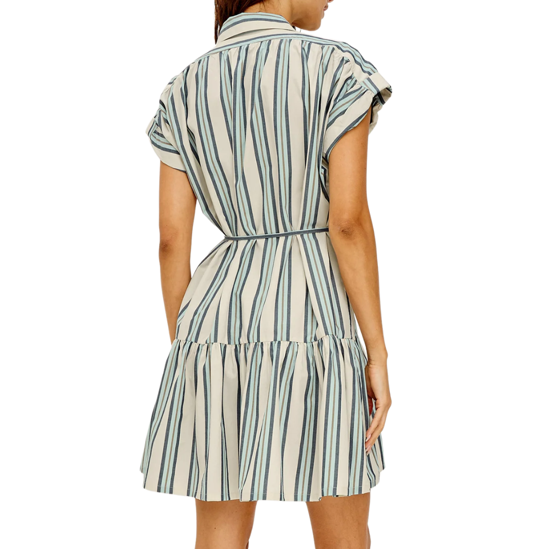 Evaline Dress in Marsala Stripe