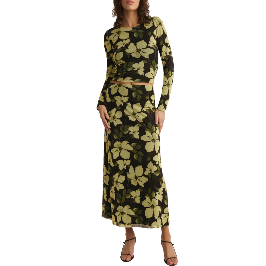 Eda Ren Floral Mesh Skirt in Sunnyside