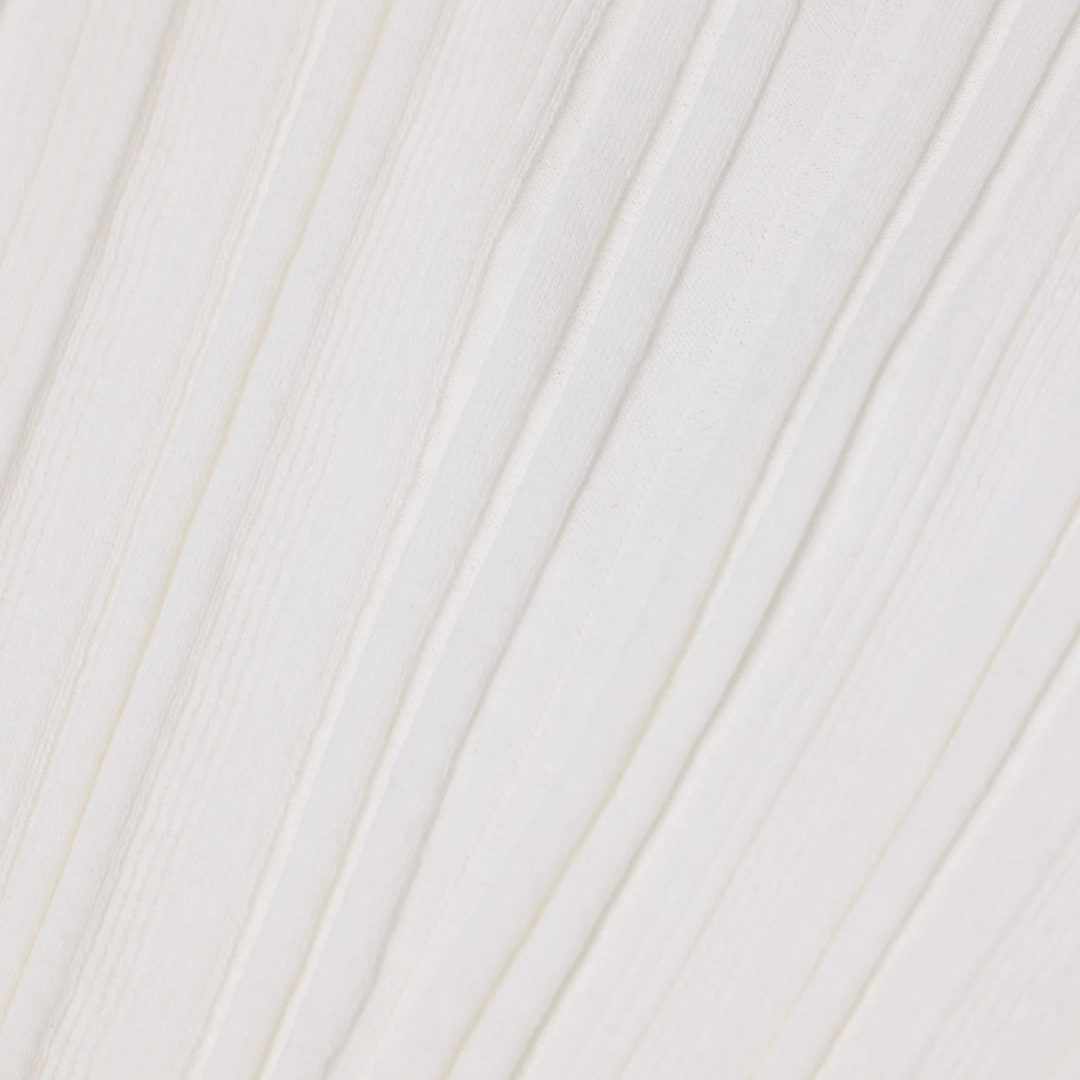 V-Neck Cotton Knit in Ivory