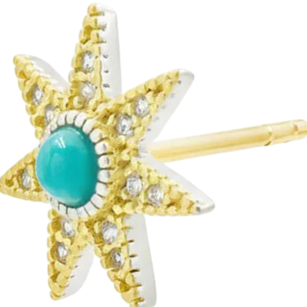 Celestial Stellular Studs in Gold & Turquoise