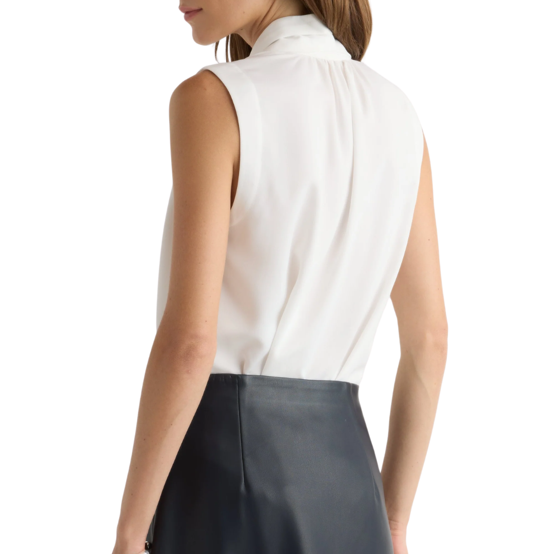 Jae V-Neck Sleeveless Blouse in Ivory