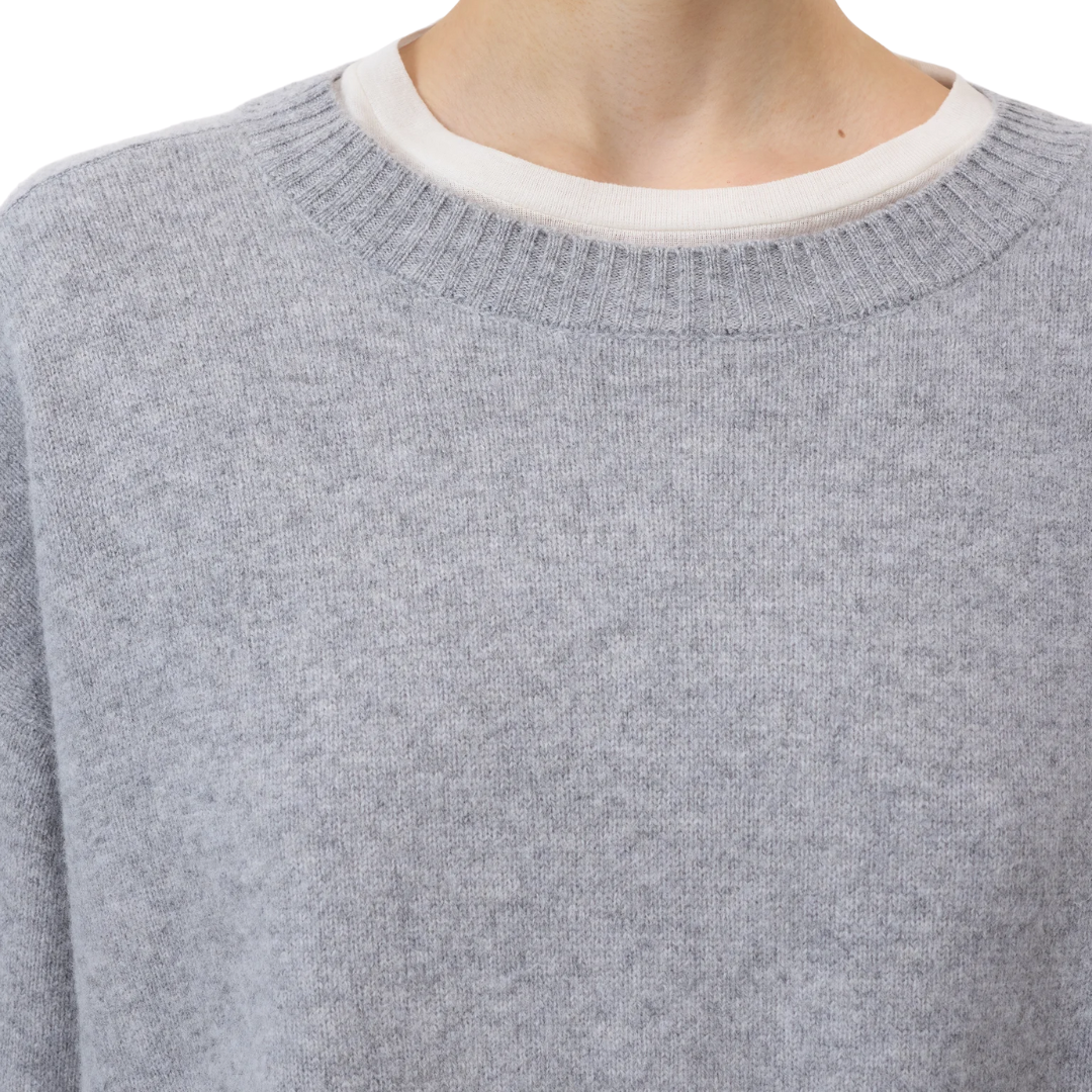 Wool Jumper in Light Grey Melange