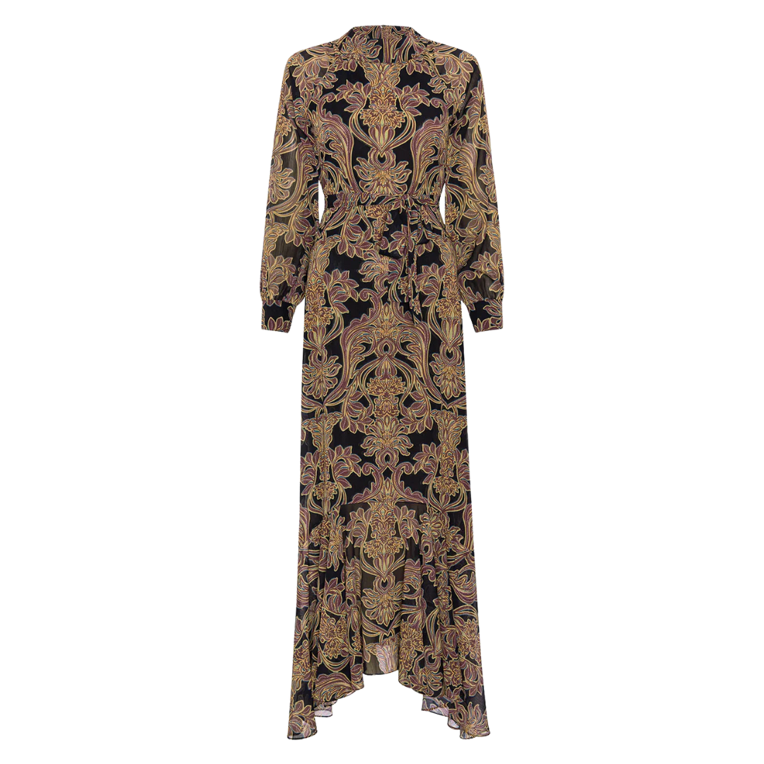 Jill Dress in Studded Flora Chiffon