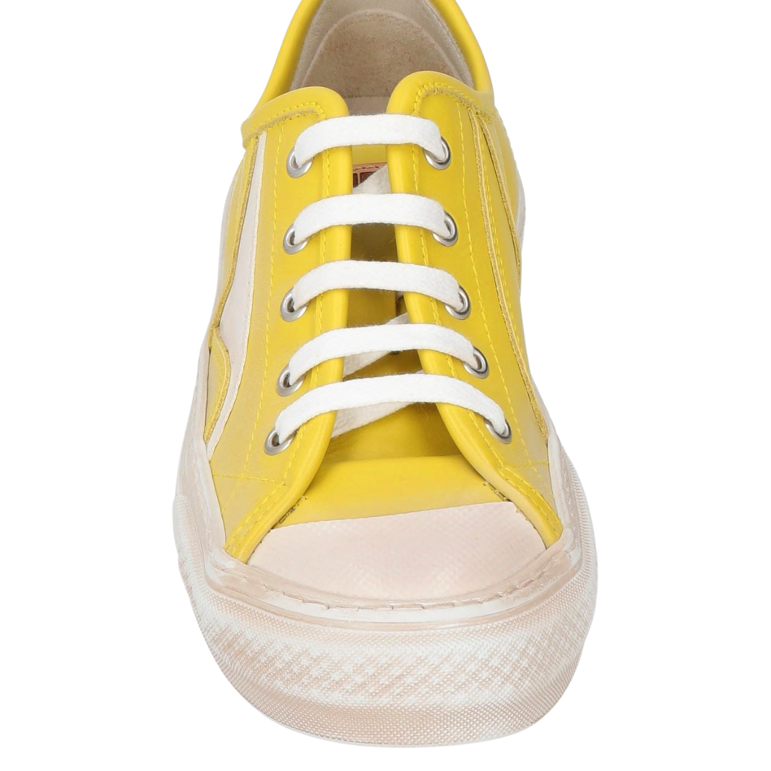 Gomma Double Sneaker in White/Yellow