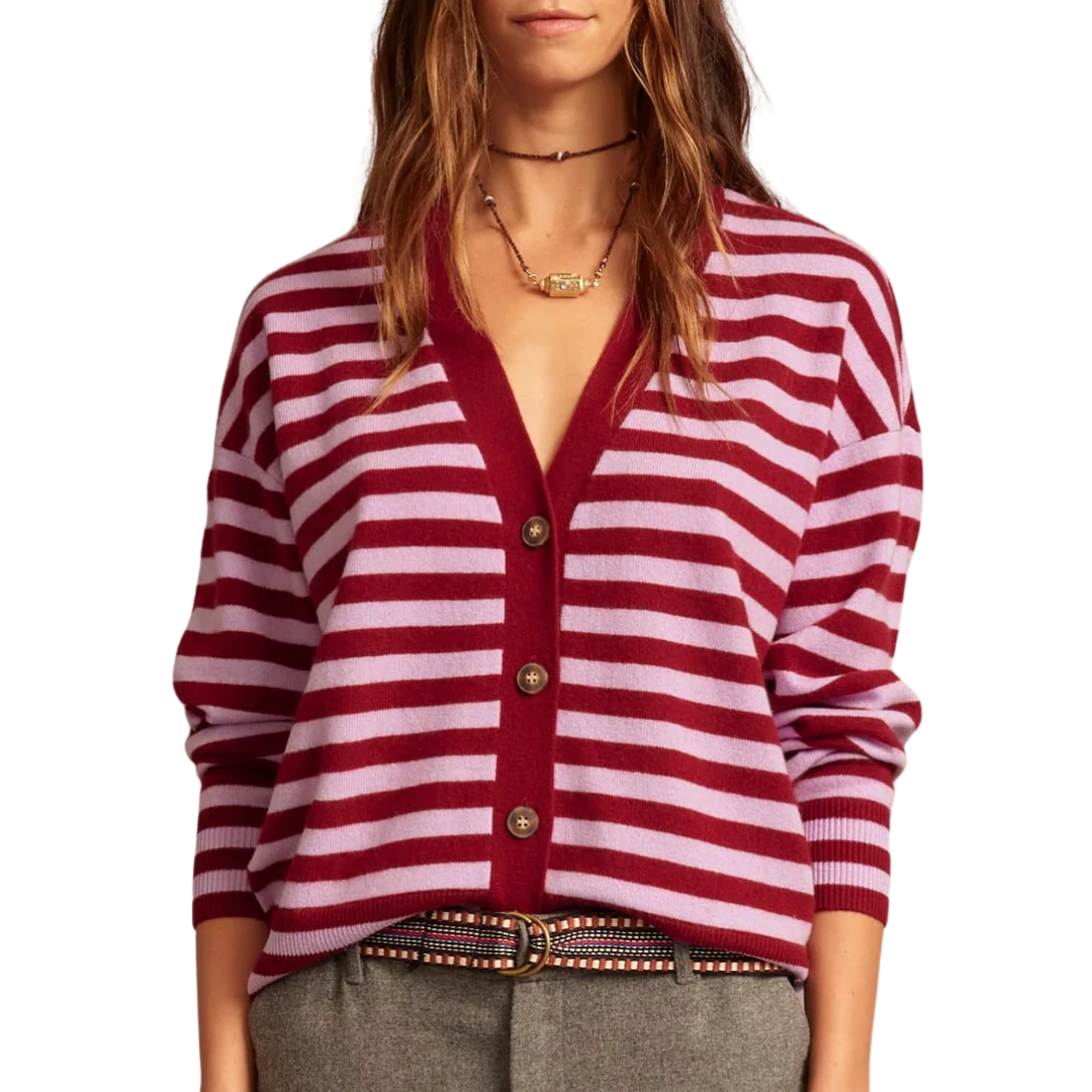Estelle Cardigan in Garnet Petal
