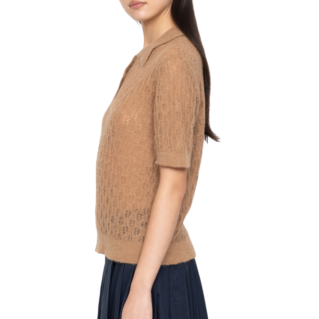 Teagan S/S Sweater in Camel