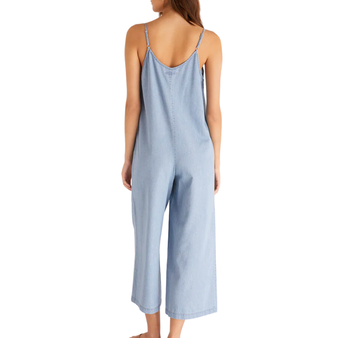 Long Walks Chambray Jumpsuit in Light Chambray