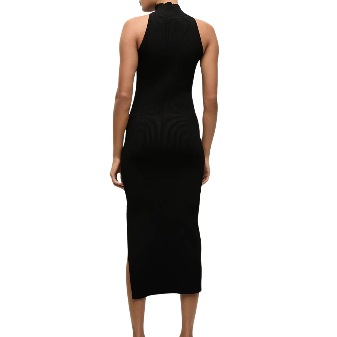 Briggita Knit Halter Dress in Black