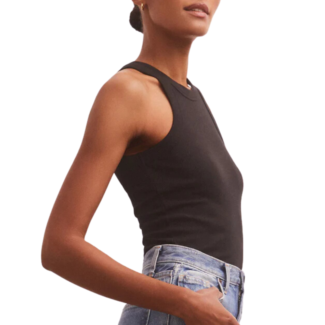 Lily Rib Tank in Black