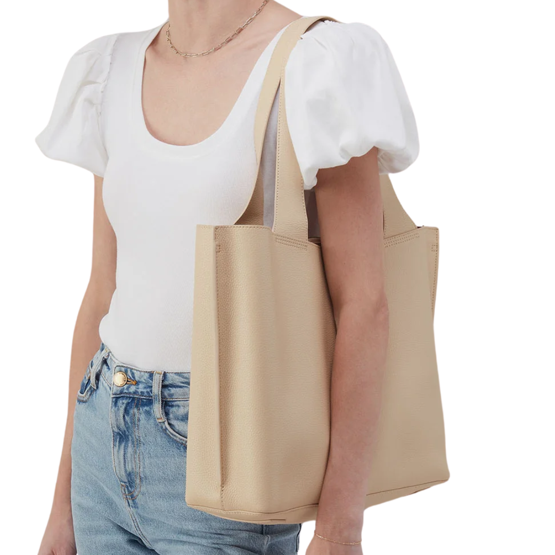 Vida Large Tote in Almond