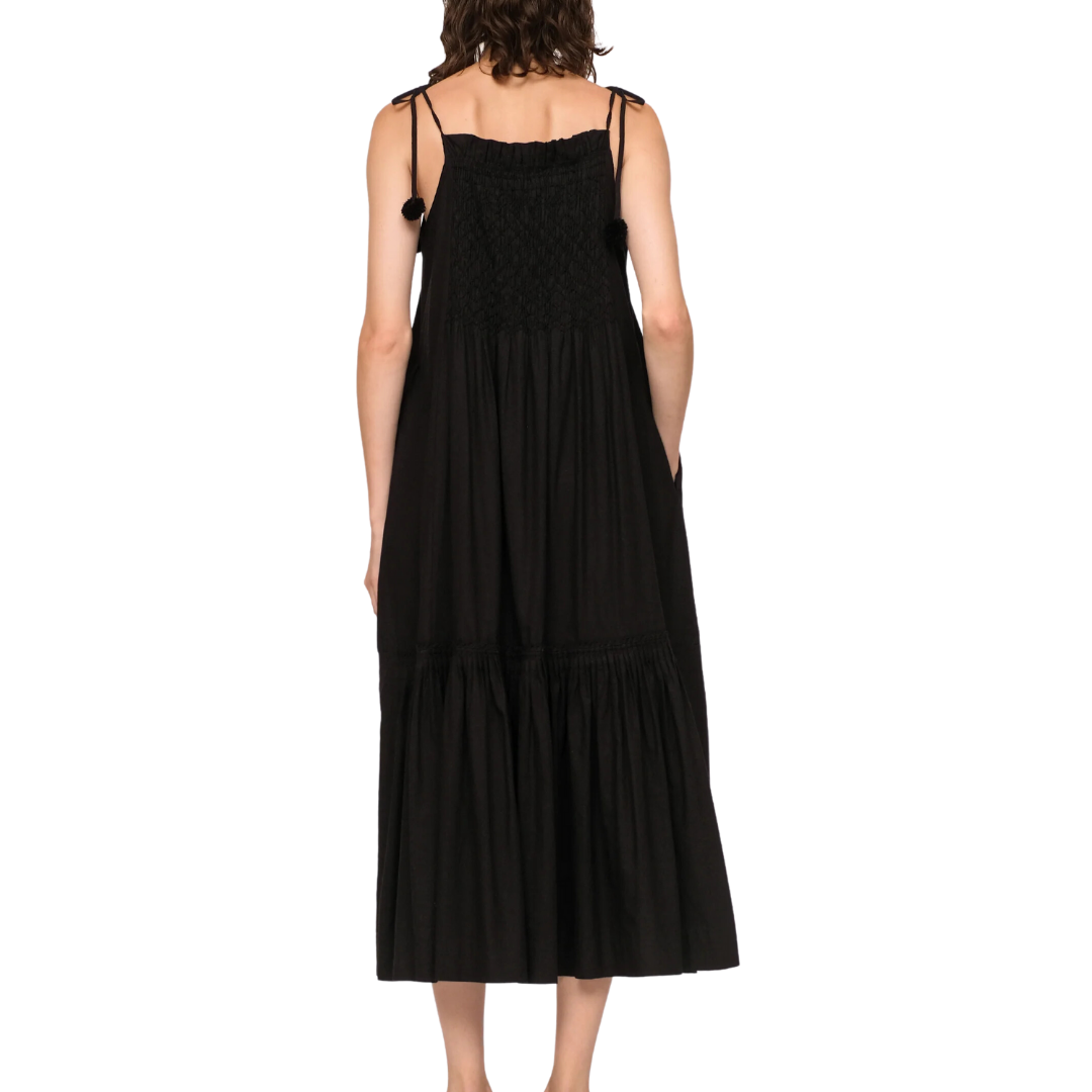 Willa Smocked Dress in Black
