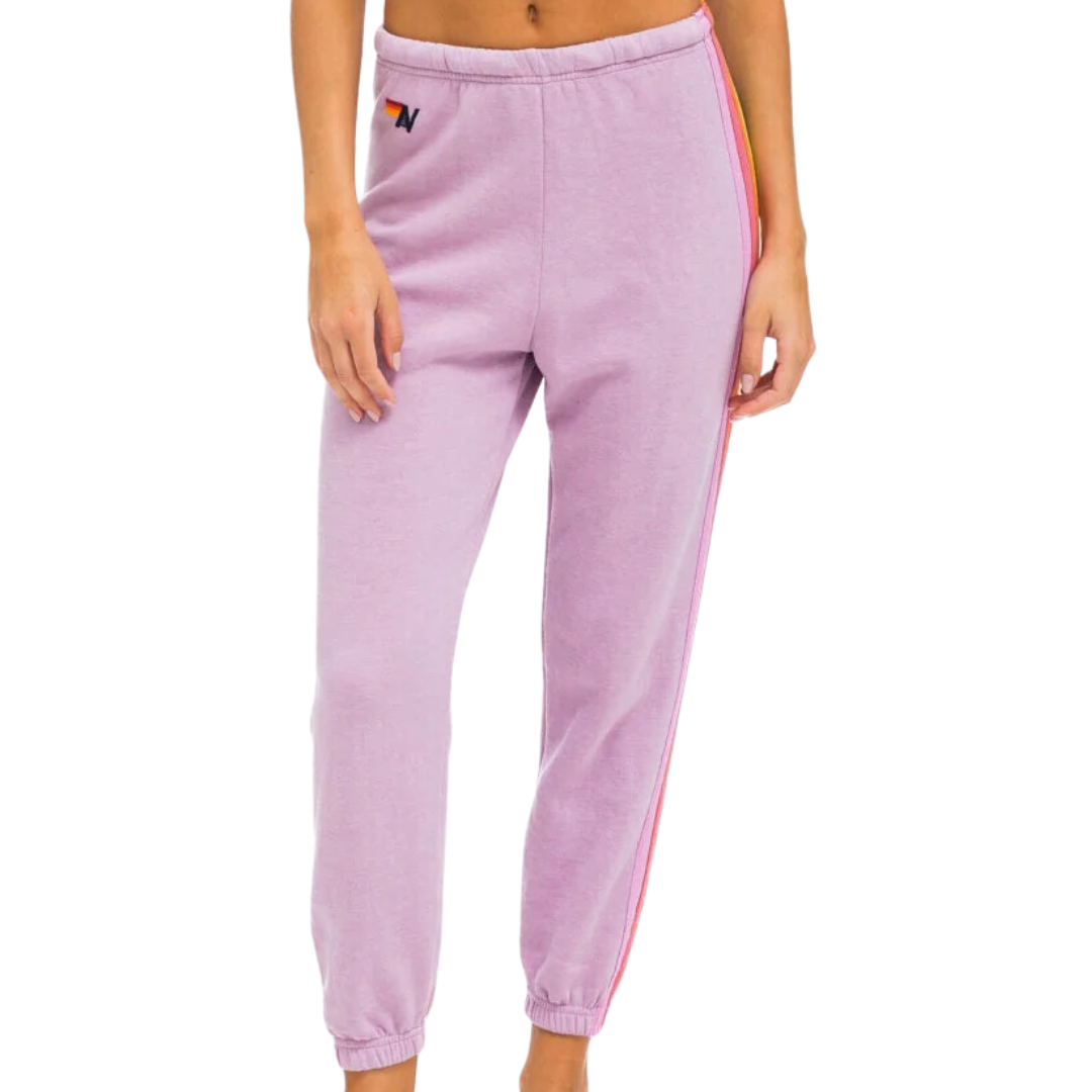 5 Stripe Sweatpants in Mauve/Pink/Green