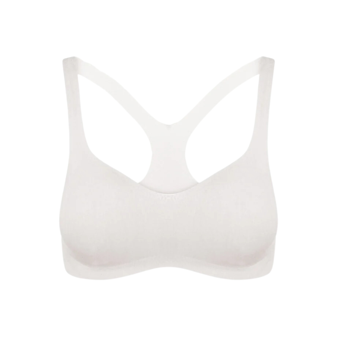 Butter Soft-Support Racerback Bralette in White