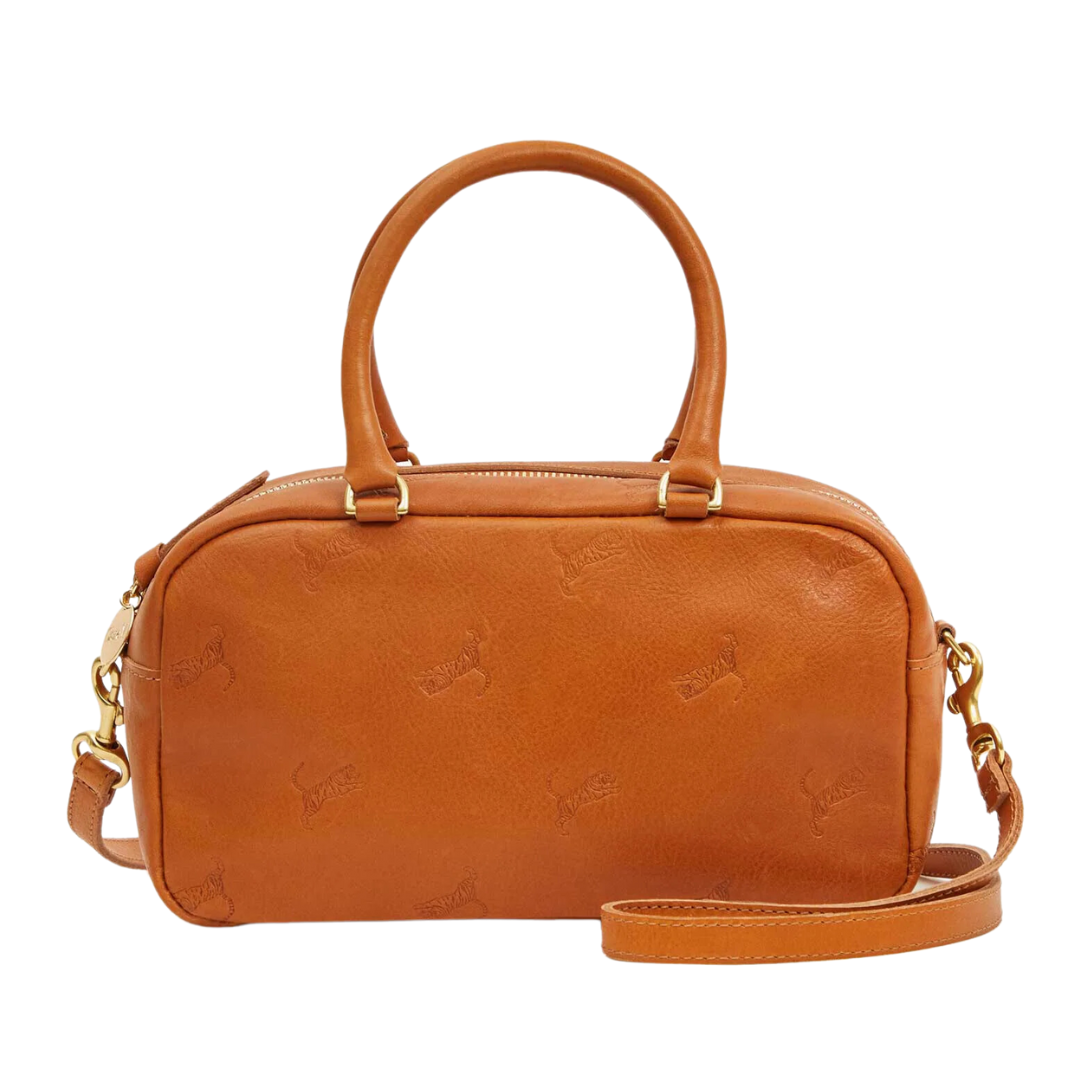 Petite Claudine in Tan Nappetto w/ Jumping Tiger Deboss