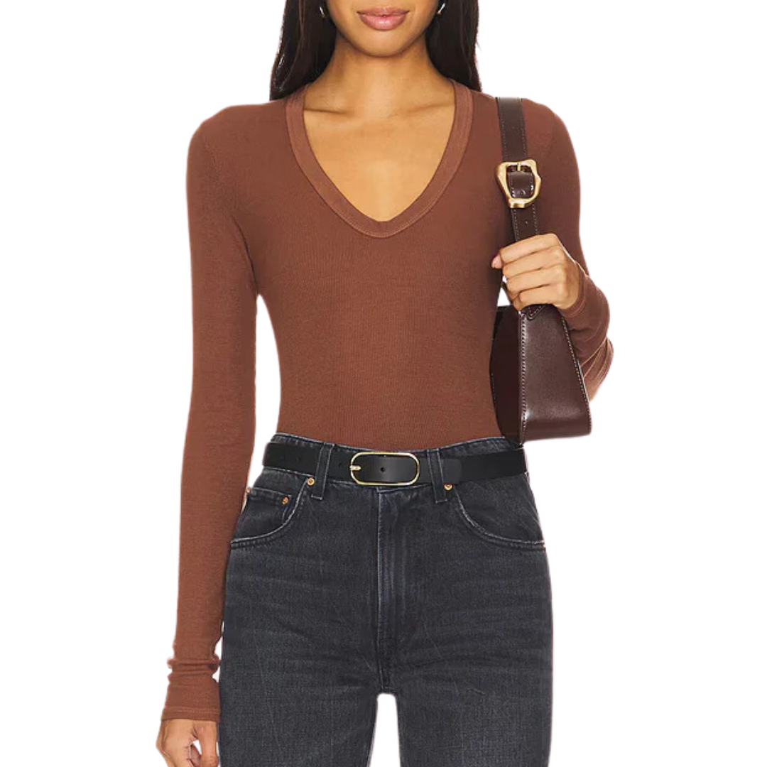 Silk Rib L/S U in Nutshell