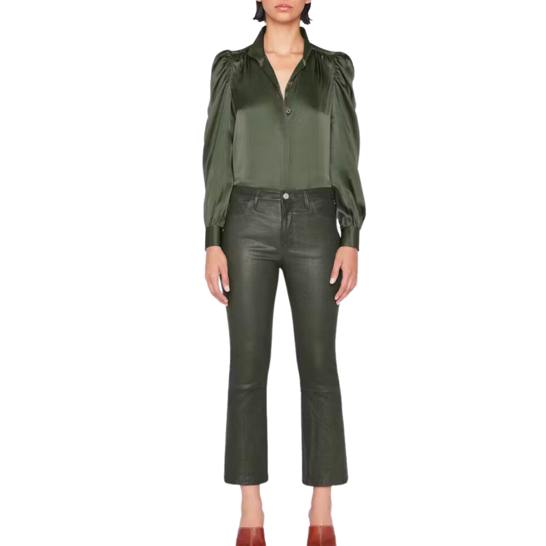 Leather Le Crop Mini Boot in Surplus