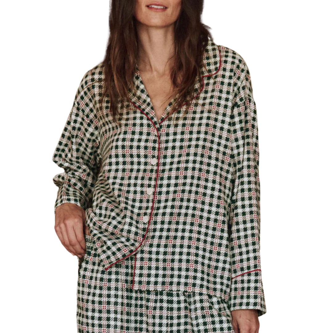 The Pajama Shirt in Winter Pine Plaid