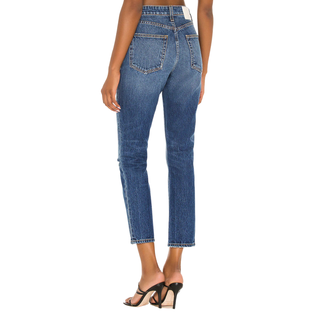 GRLFRND Karolina High Rise Straight Crop Jean - Back View