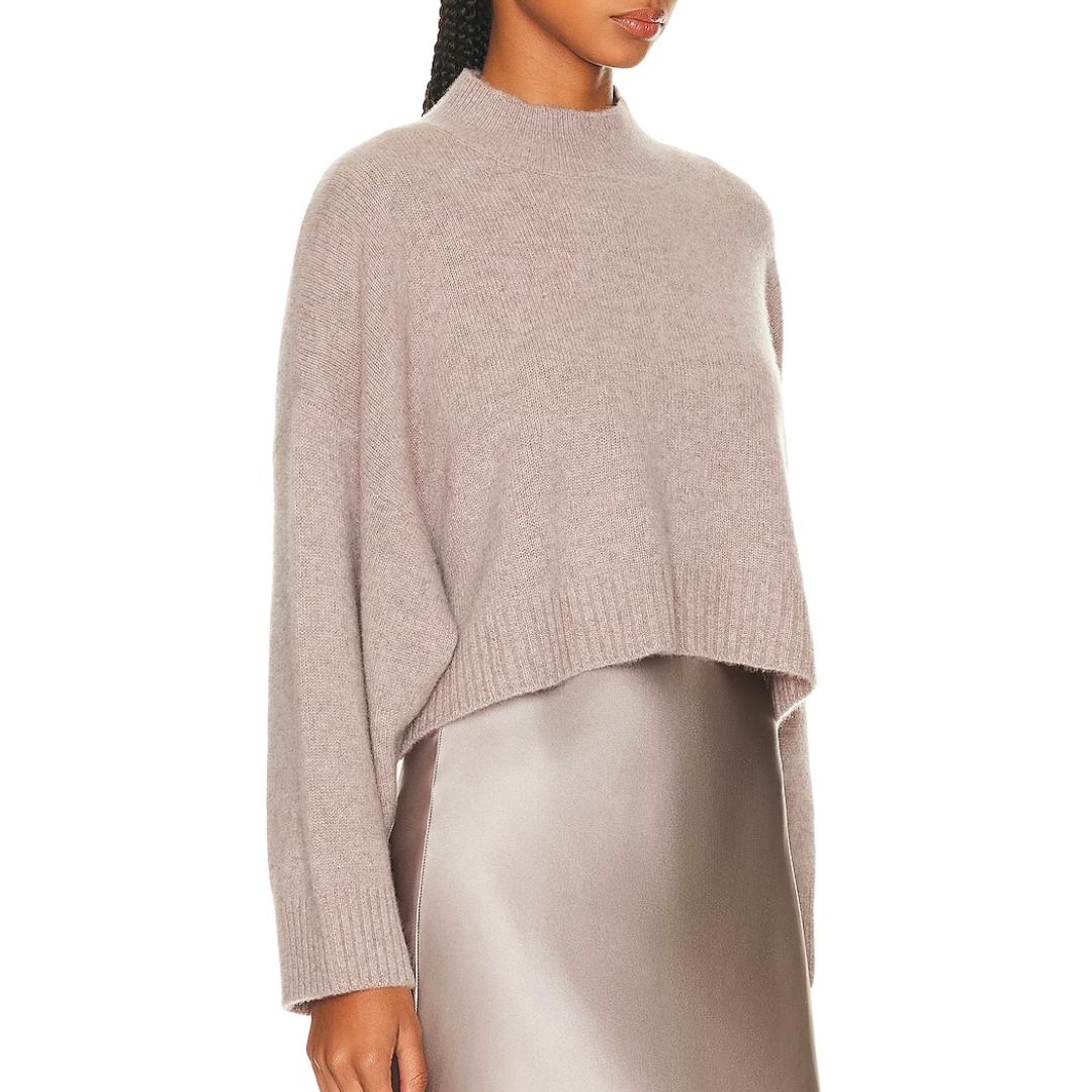 Wells Cashmere Pullover in Toast