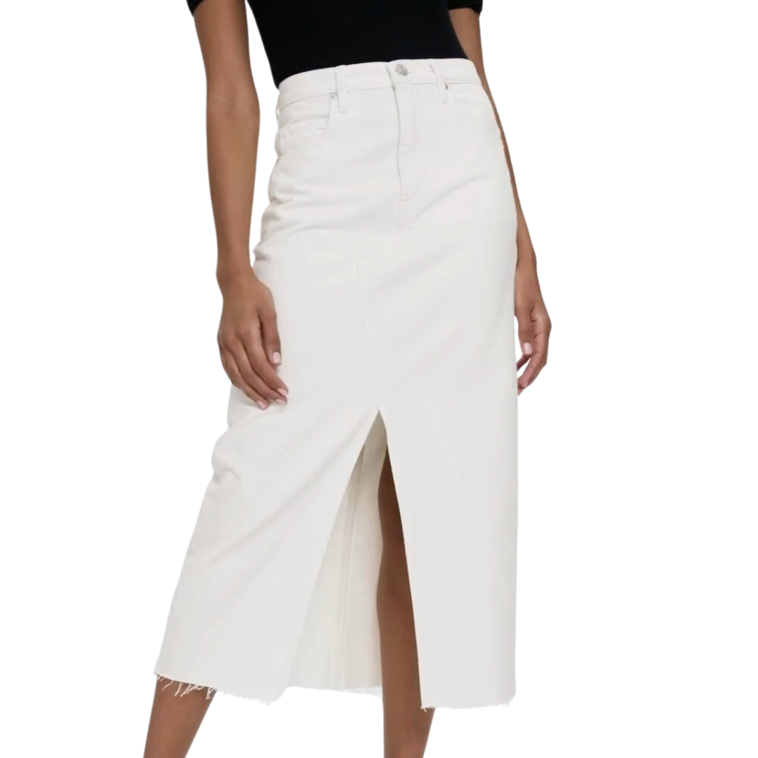 The Midaxi Skirt Angled Seam Raw After in Ecru