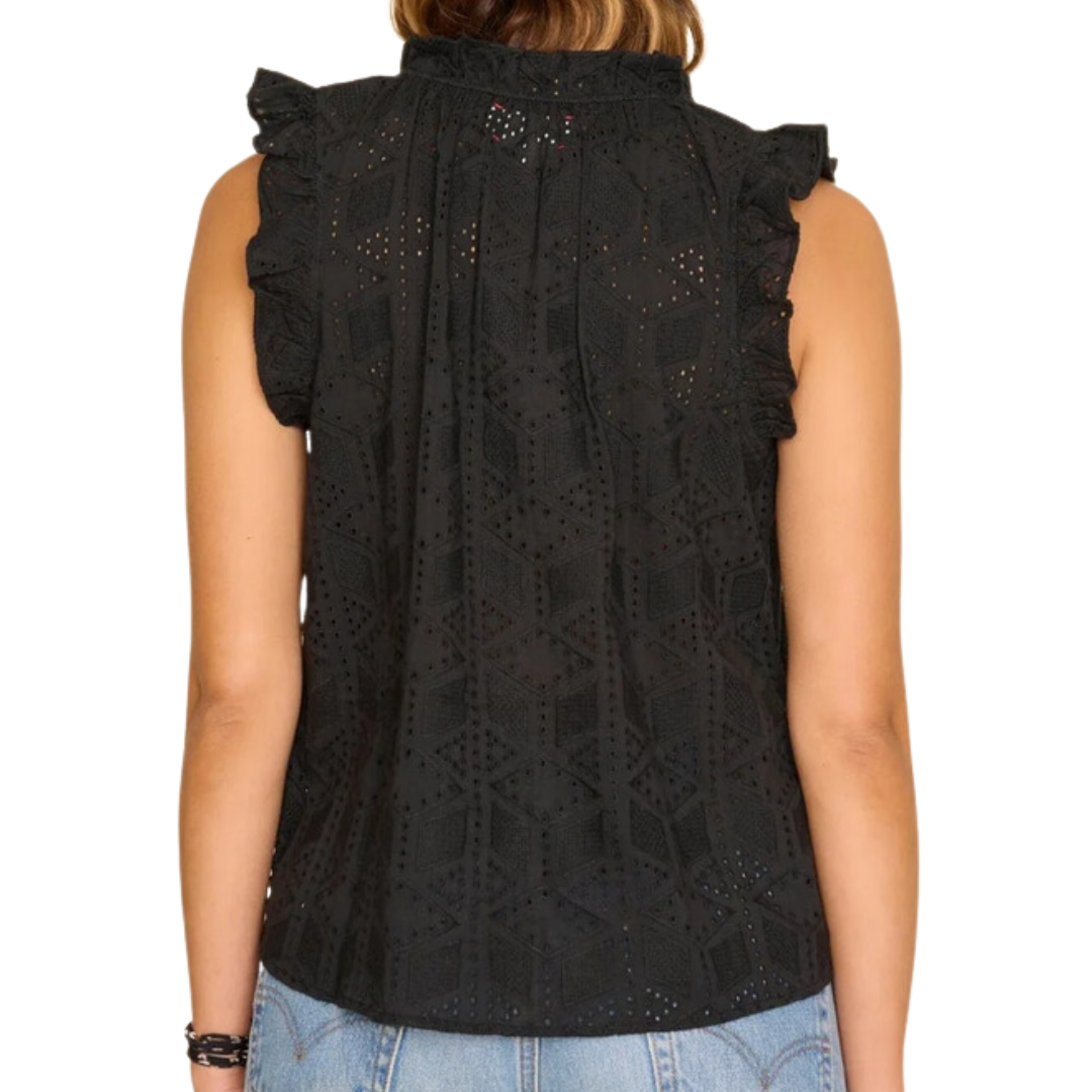 Bex Eyelet Top in Black