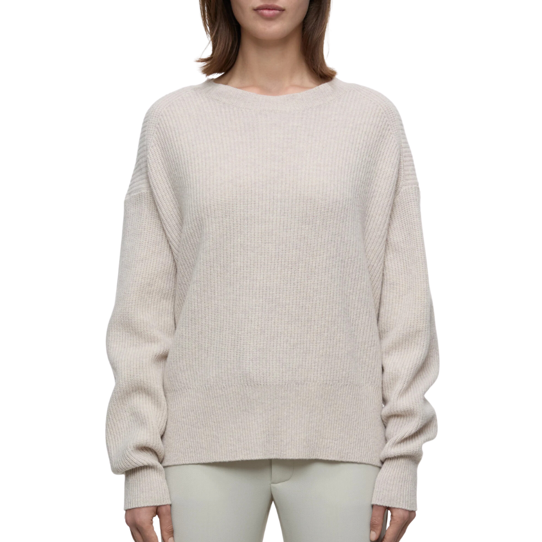 Merino Wool Jumper in Pearl Beige