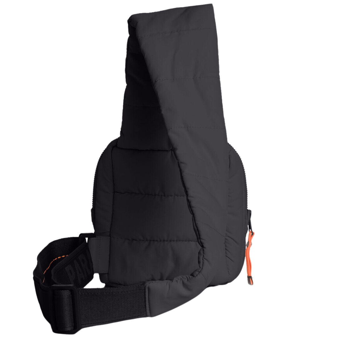 One Shoulder Puffer in Black