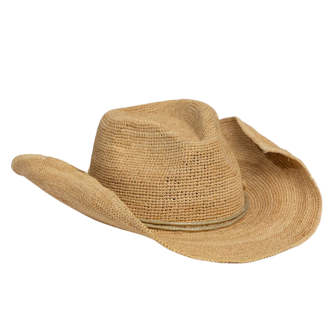 Raffia Crochet Cowboy in Gold Wrap