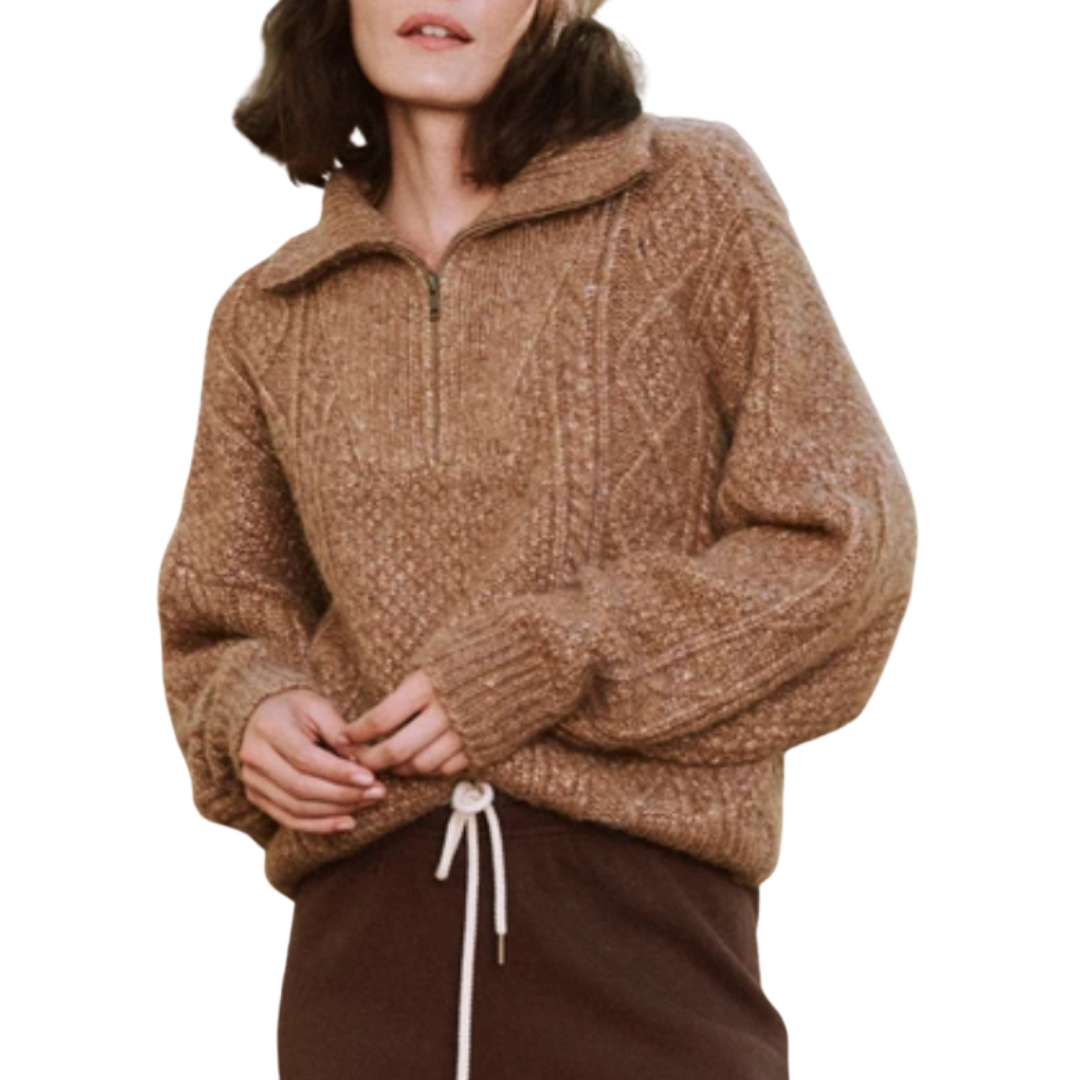 Cable Henley Pullover