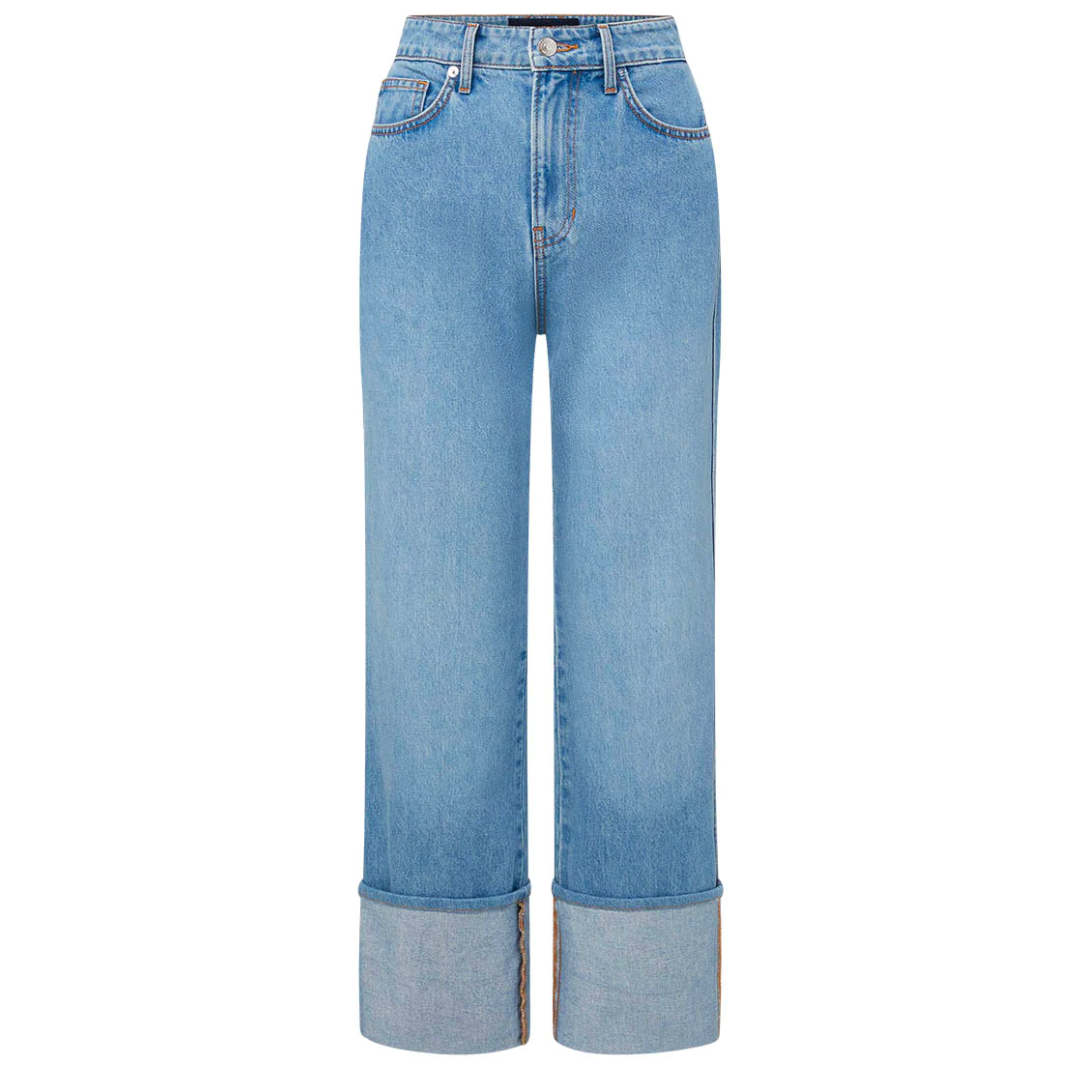 Dylan Straight-Leg Jean Cuffed in Silverwood Blue
