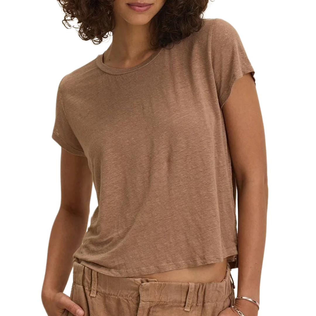 Casey Crew Neck Tee in Bark