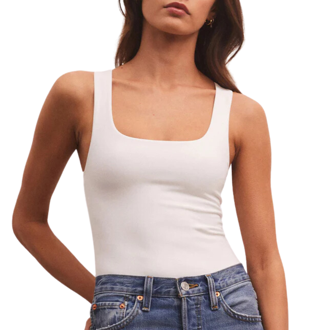 Alana So Smooth Tank Bodysuit in White