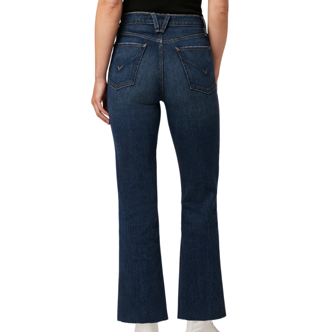 Faye Ultra High-Rise Bootcut Crop Jean in Naval