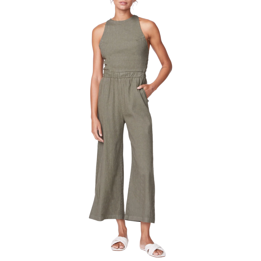 Linen Racer Jumpsuit
