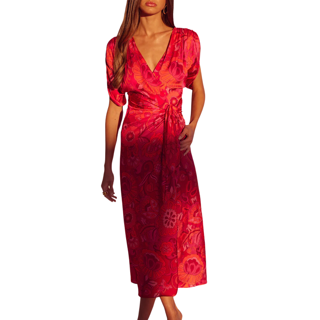 Francesca Dress in Flora Corsica Fuchsia