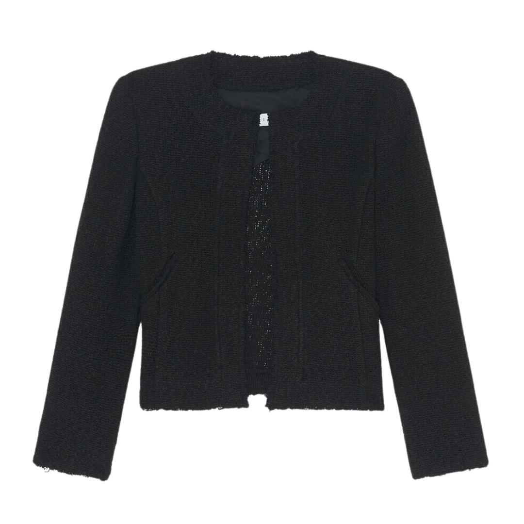 Taran Textured Jacket in Black
