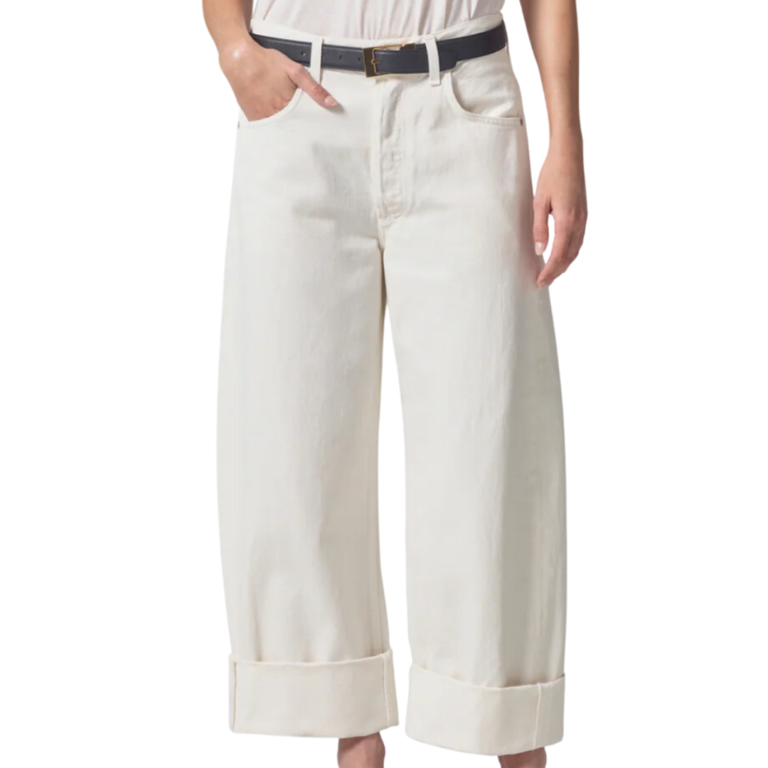 Ayla Baggy Cuffed Crop in Pashmina