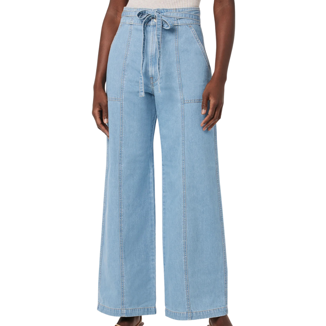 Tie Waist Wide Leg Barefoot Trouser in First Class