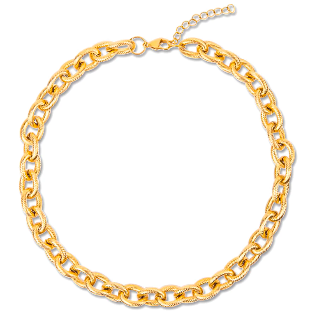 Stevie Chunky Chain Link Necklace in Gold