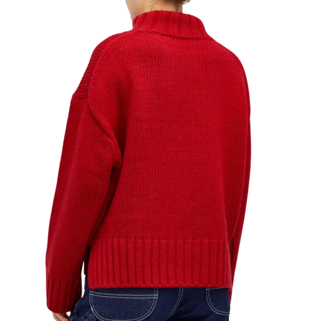 Rollneck Long Sleeves in Chili Pepper Red