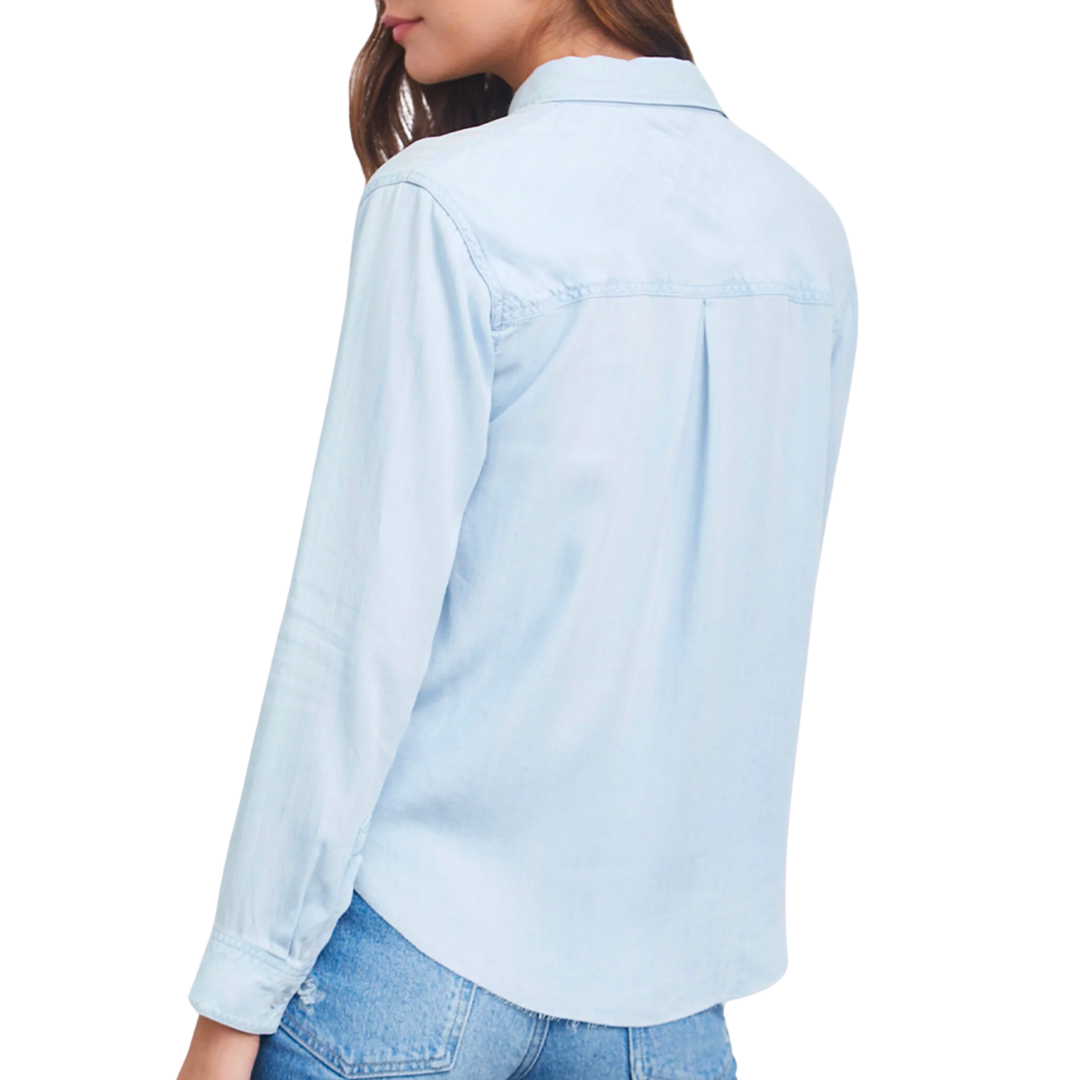 Ingrid Raw Hem Shirt in Light Vintage