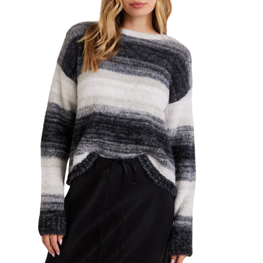 Slouchy Sweater in Warm Grey Ombre