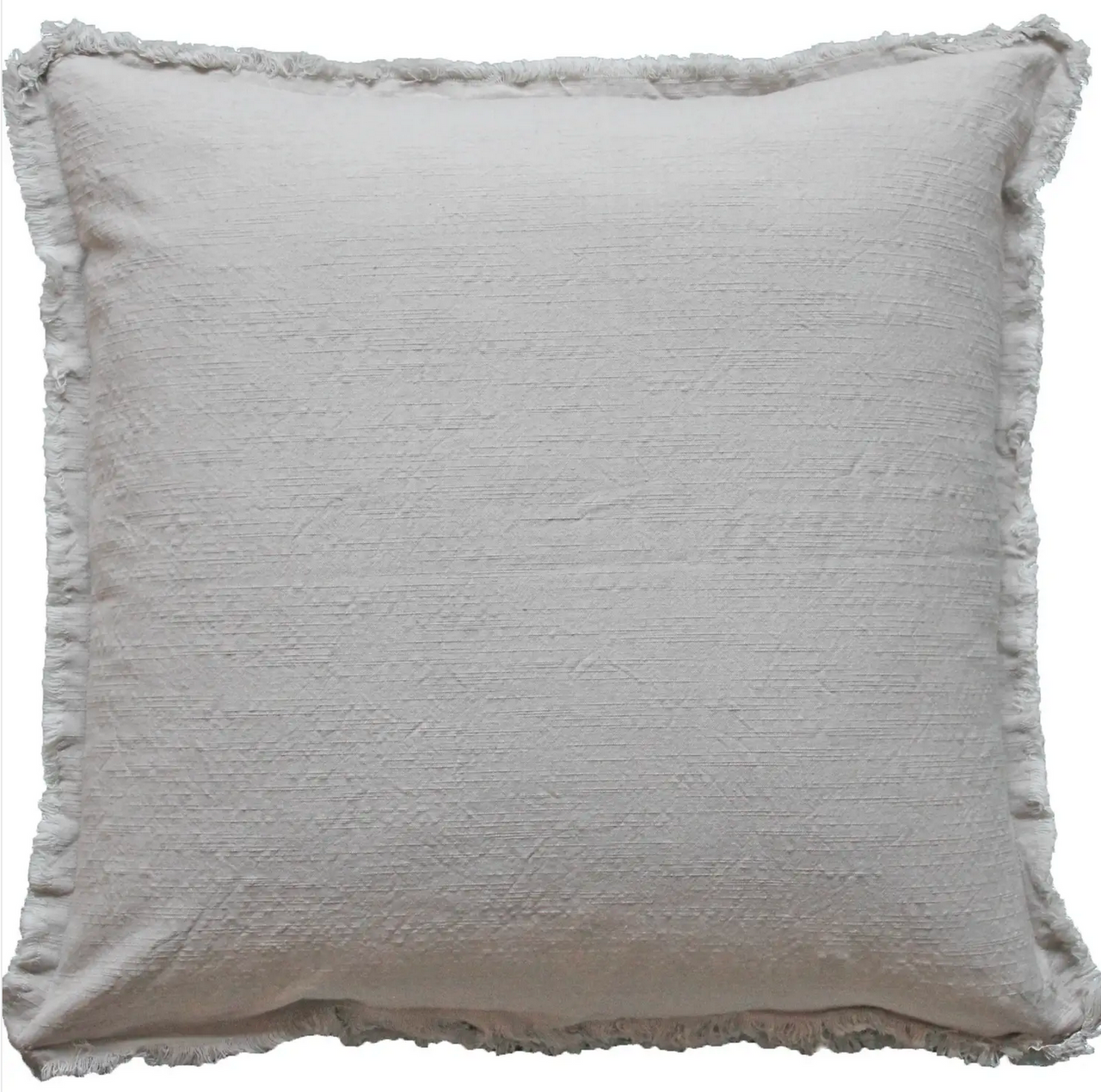 Fringe Pillow Cover in Light Grey