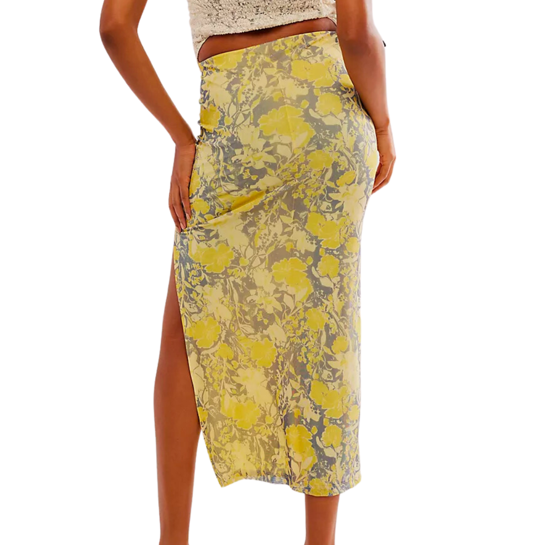 Rosalie Mesh Midi Skirt in Black Combo