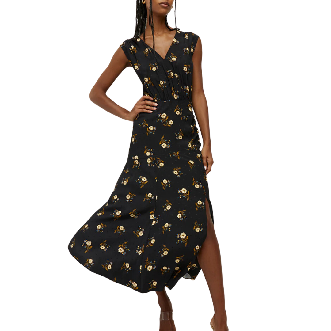 Wixson Floral Dress in Black Multi