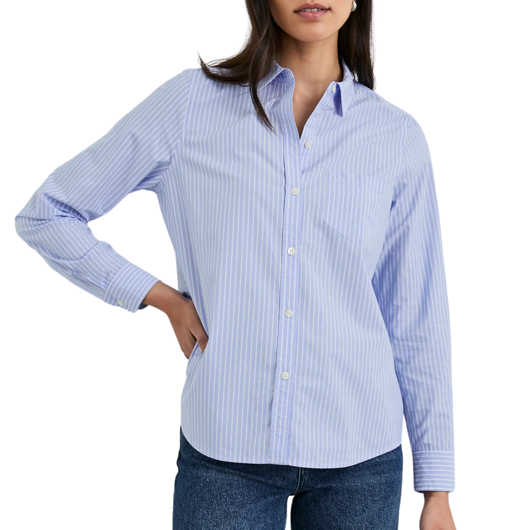 Stina Shirt in Oxford White Stripe