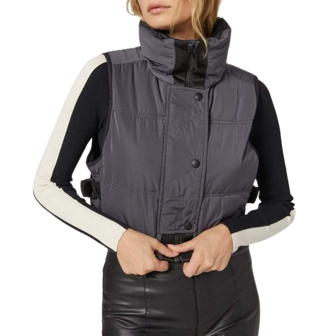 La Vitesse Cropped Vest in Charcoal