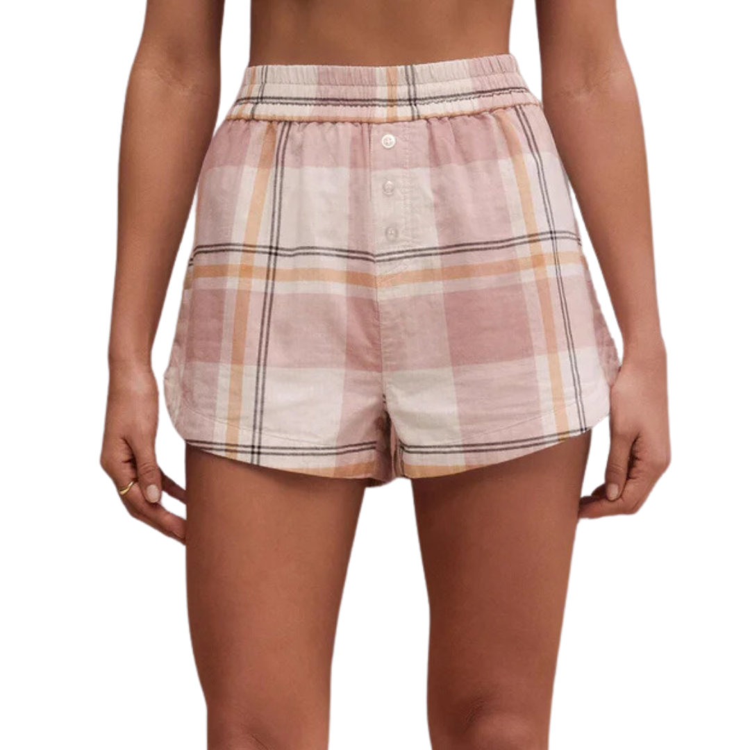 Co-Ed Plaid Boxer in Natural