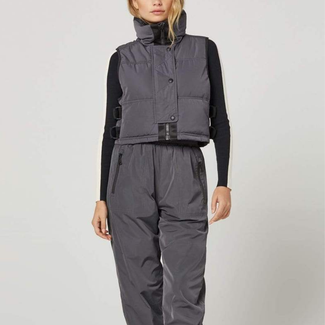 La Vitesse Cropped Vest in Charcoal