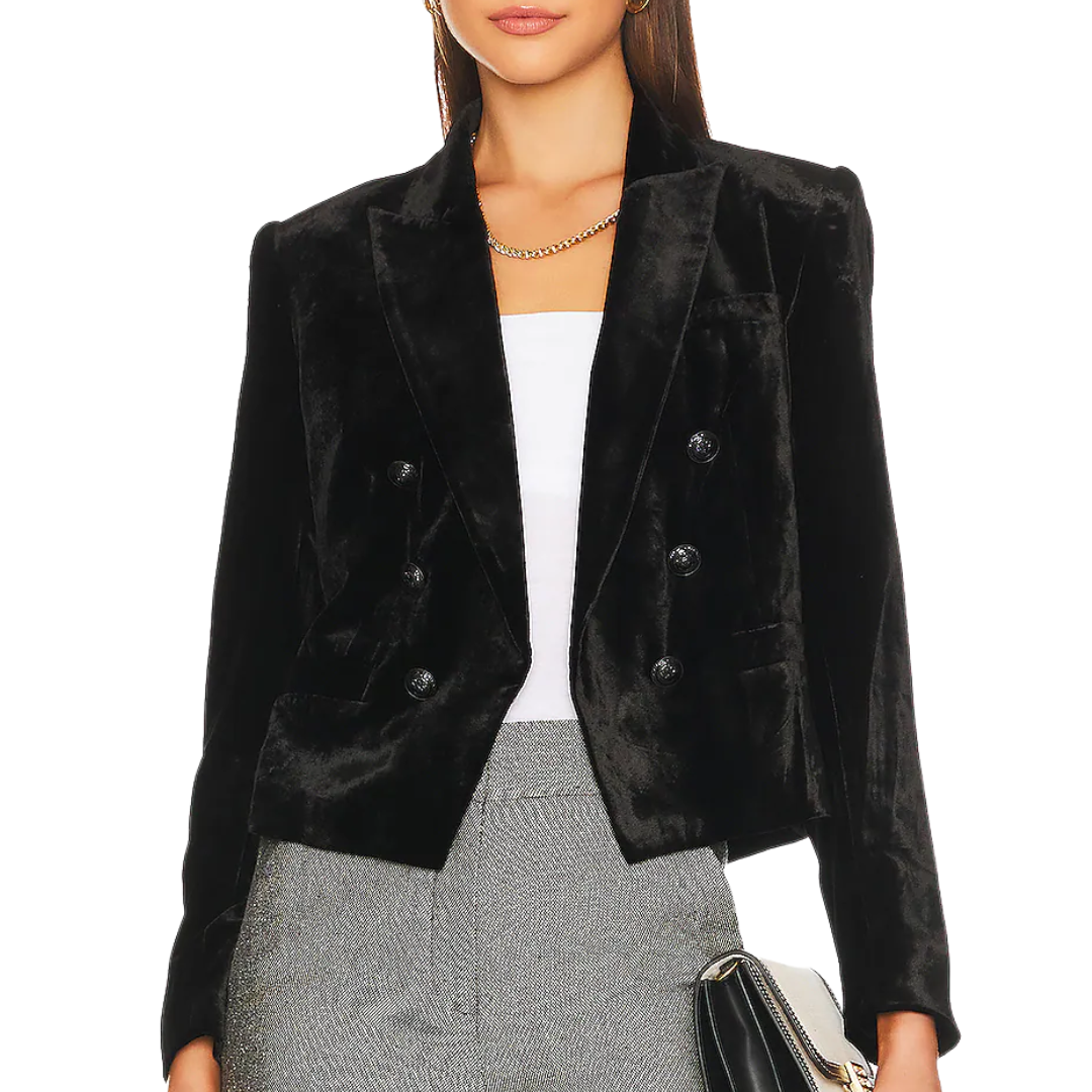 Brooke Crop Blazer in Black